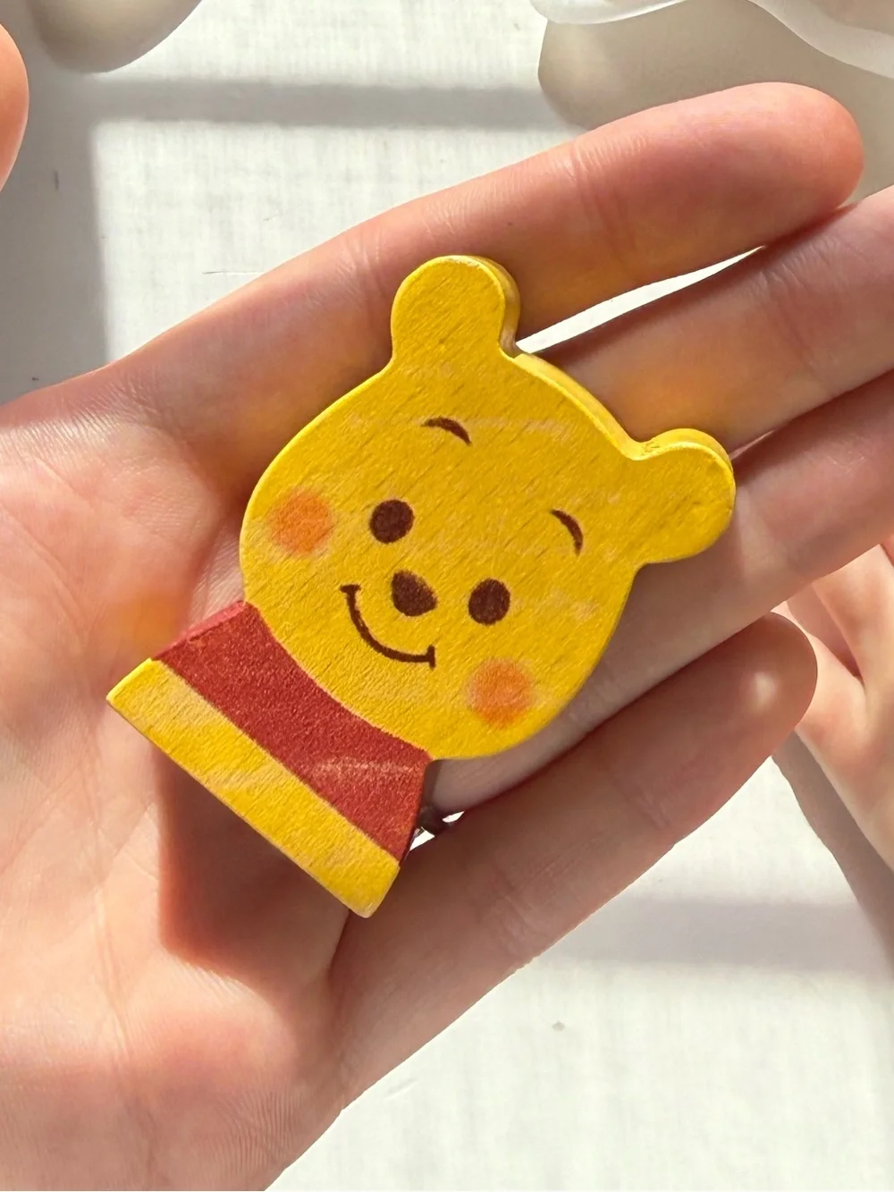 Disney KIDEA Winnie the Pooh Wooden Figure Retired Japan Toy GUC